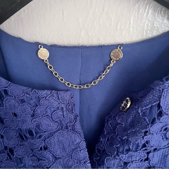 Chicos Black Label Petites Royal Blue Cropped Lace Jacket Size - Picture 5 of 13